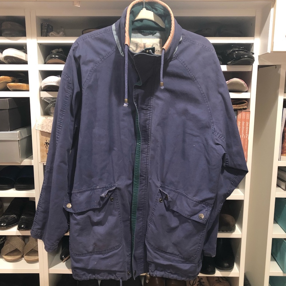 JLC Rain Coat Full Zip Jacket sz Small Navy